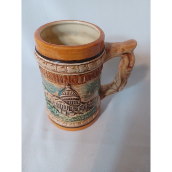 WASHINGTON D.C. Souvenir Raised Design Beer Stein 4.5 Inch Vintage - Picture 7 of 8